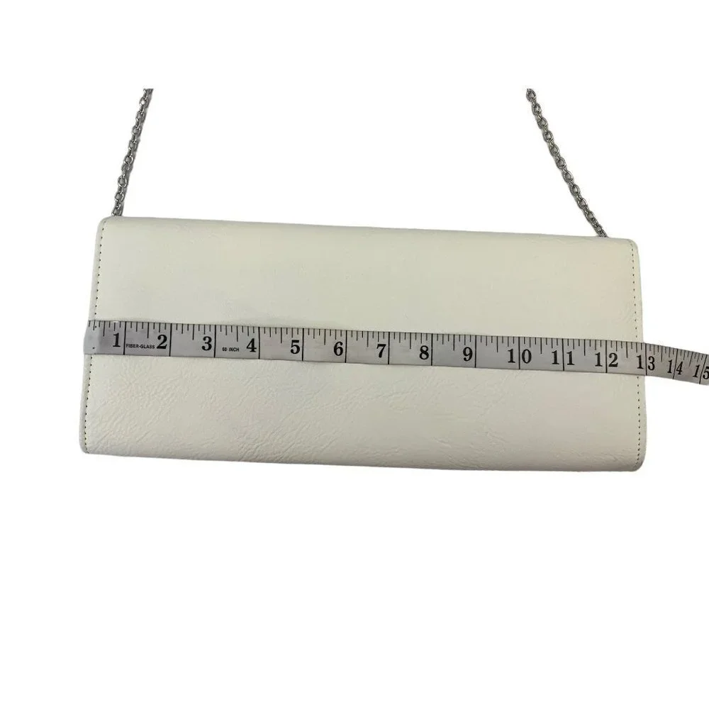 Women's White & Silver Clutch Purse